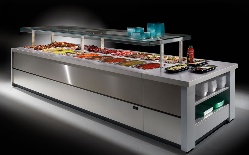 Meuble buffet chaud à bacs et coffre